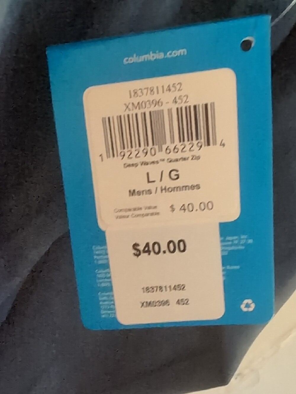 Columbia Navy Long Sleeve UPF 50 Performance Hoodie - Picture 3 of 3